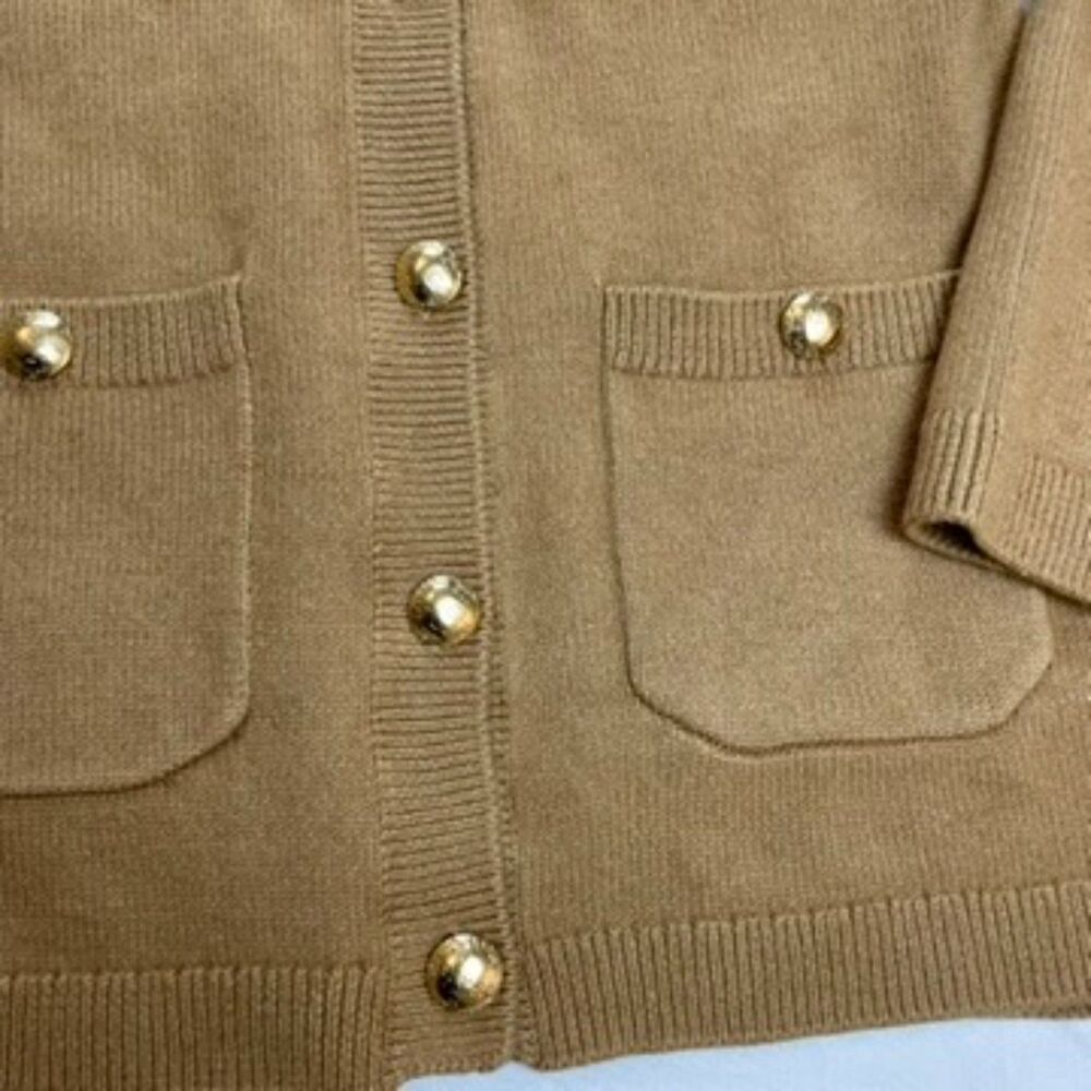 H&M Women's Button-Detail Long Cardigan Sweater Jacket Size S Dark Beige - Picture 3 of 5
